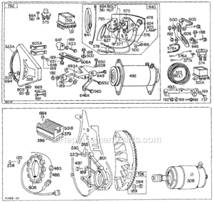 Page C Diagram and Parts List for 320400  Briggs and Stratton Engine